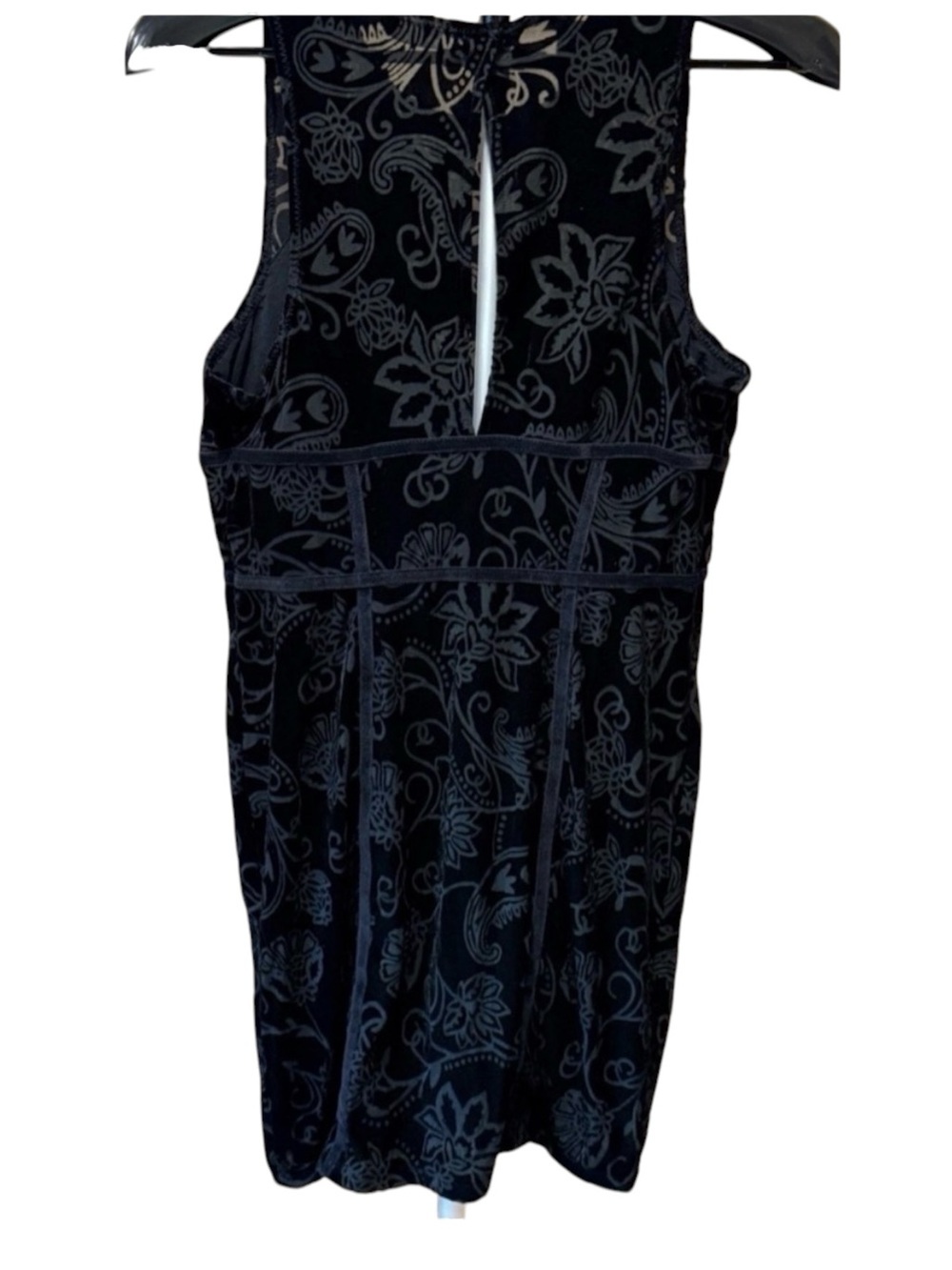 Free People Velvet Burnout Floral Bodycon Mini Dress Black NWT Large - Picture 3 of 6